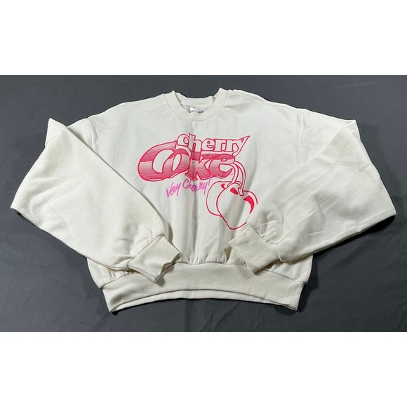 Coca-Cola Tops - Coca-Cola Cherry Coke Graphic Sweatshirt Cream Pink Very Cherry Small S 4-6